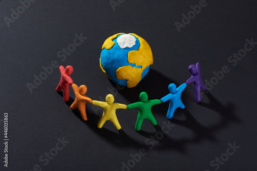 Photography Multicultural people around Earth