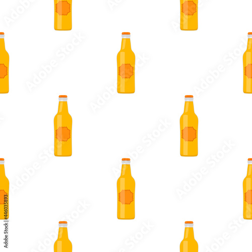 Illustration on theme seamless beer glass bottles with lid for brewery