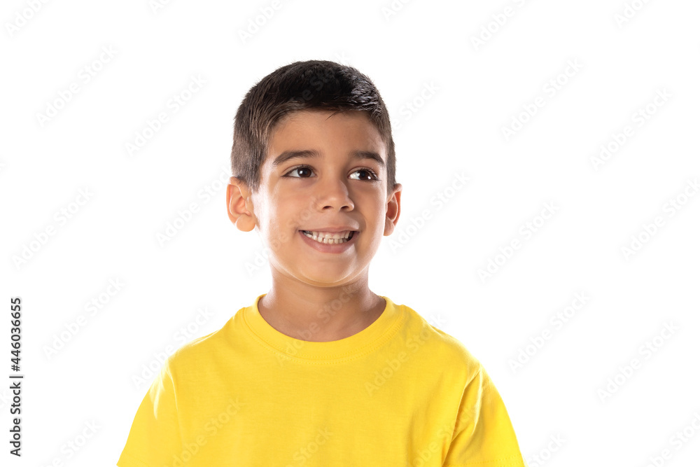 Daydreaming boy looking up Daydreaming boy looking up