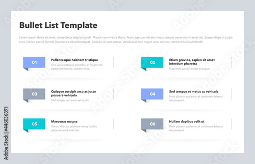 Simple infographic template for bullet list. Flat design, easy to use for your website or presentation.