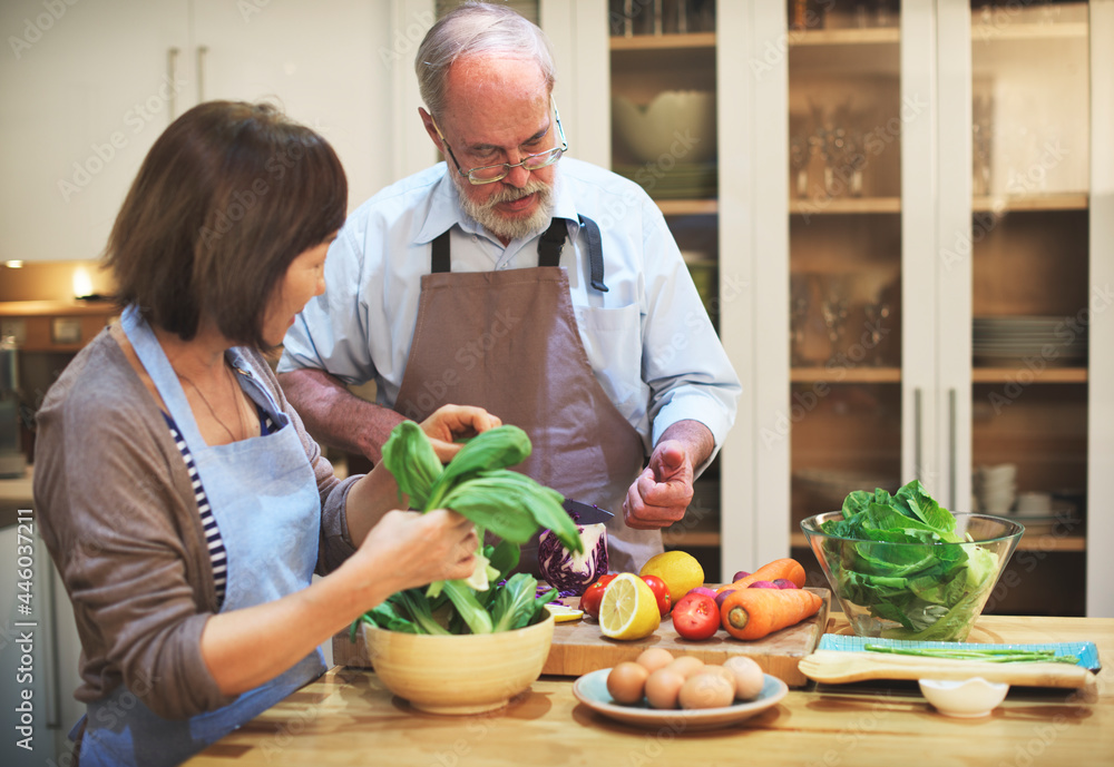 Couple Helping Cooking Preparation Concept Couple Helping Cooking Preparation Concept