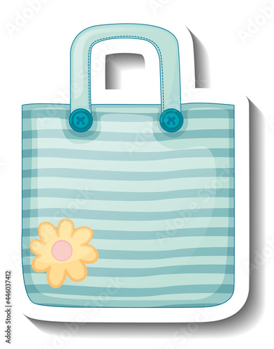 A sticker template with a blue handbag isolated