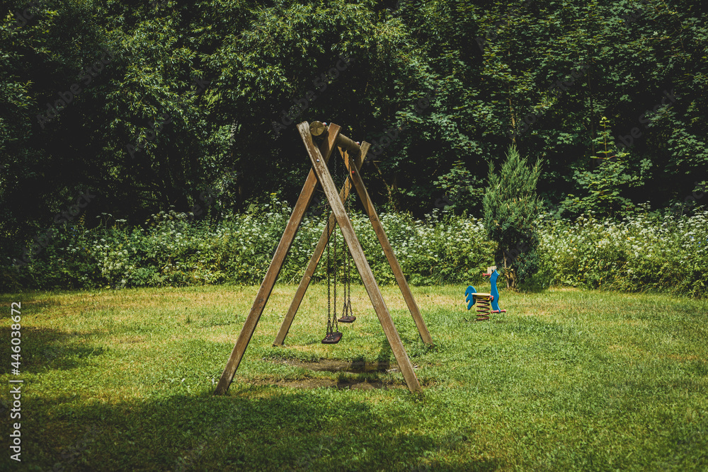 playground for children in the forest park playground for children in the forest park