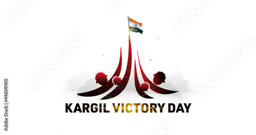 kargil vijay diwas. People remembring kargil victory day of indian army logo illustration photo