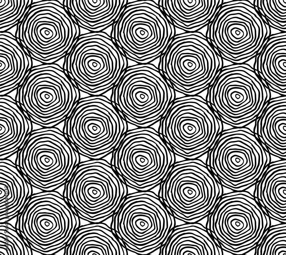 black and white abstract geometric shapes seamless pattern, vector illustration endless repeatable texture background