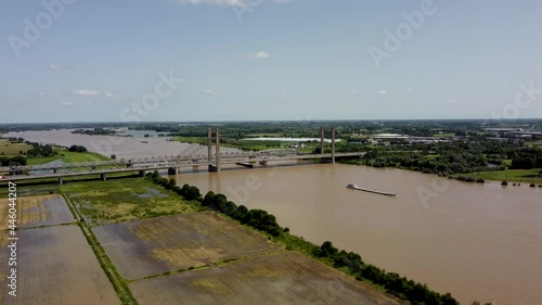 Wallpaper Mural Martinus Nijhoff bridge over the river Waal in the Netherlands, floodplains flooded land, high water level, Aerial Torontodigital.ca