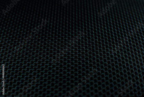 Black braided cotton net texture background. Close up.