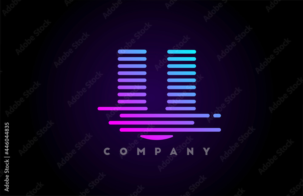 blue pink gradient lines U alphabet letter logo icon for business and company. Simple line design for vector template and corporate blue pink gradient lines U alphabet letter logo icon for business and company. Simple line design for vector template and corporate