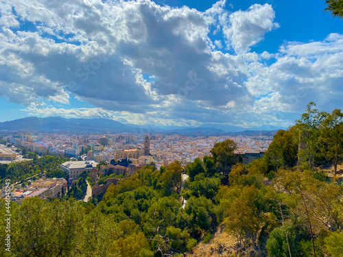 High Angle View of Malaga City on Summer