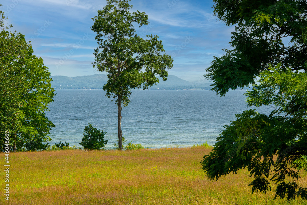 Summer scene on the shores of Lake Champlain Summer scene on the shores of Lake Champlain