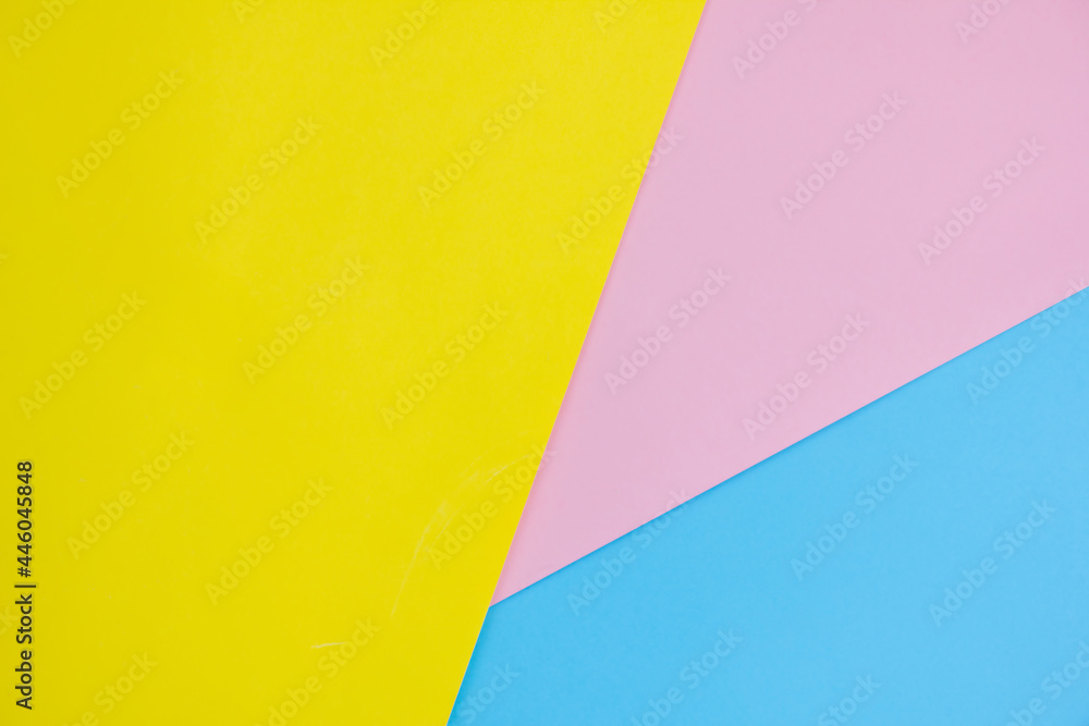 Abstract yellow, pink and blue paper background. Background for design