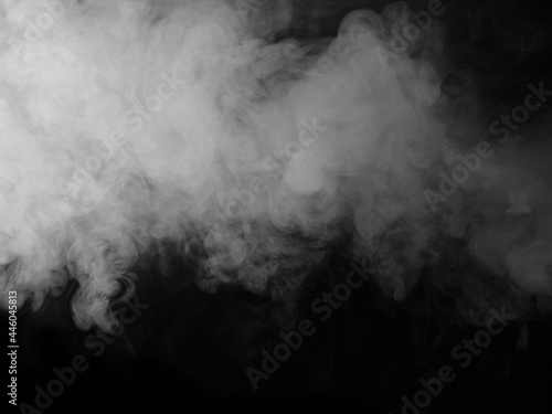 White smoke on black background