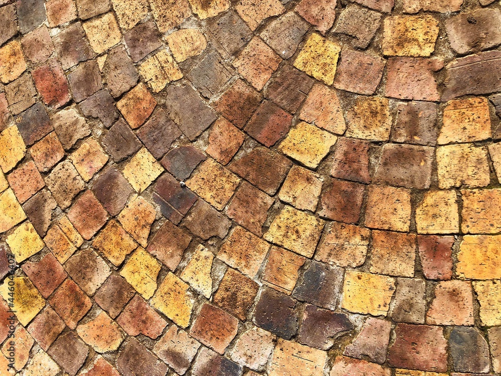 Naklejka premium Exterior Brick Paving Pattern Textured Background