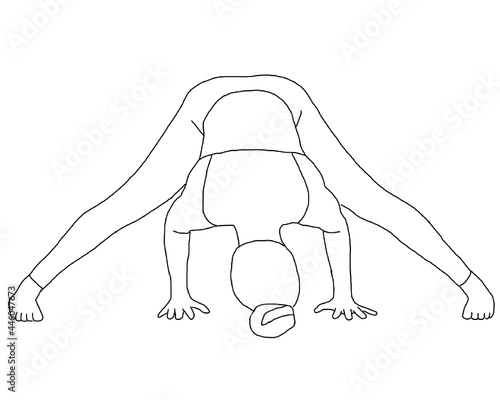 yoga, prasarita padottanasana A, wide legged forward fold photo