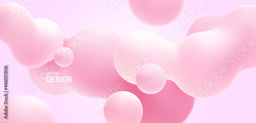 Gradient background with pink organic shapes. Morphing colorful blobs
