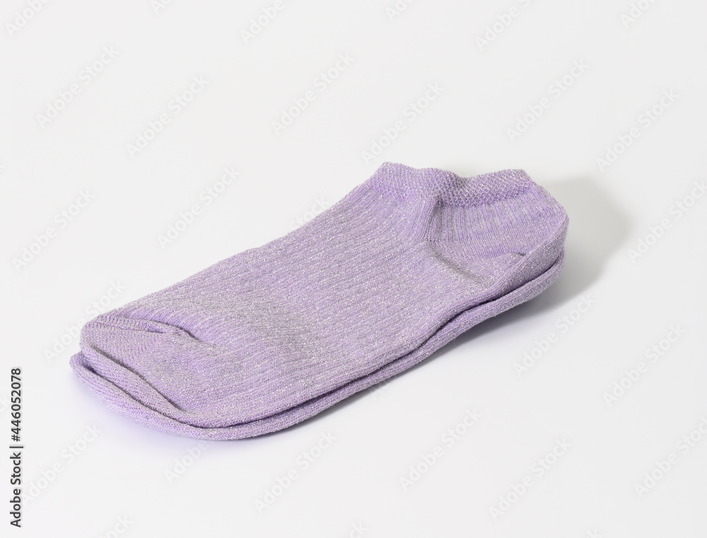 a pair of women's lilac socks on a white background a pair of women's lilac socks on a white background