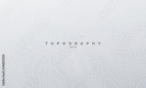 White embossed topography pattern. Vector illustration of heights map topographic backdrop