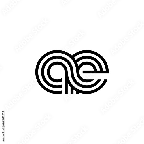 Letter AE logo creative modern monogram, many lines smooth geometric logo initials