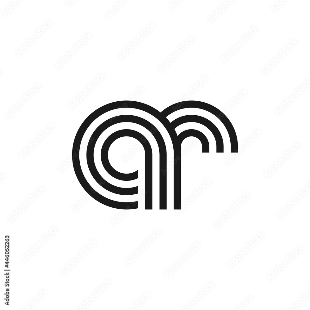 Letter AR logo creative modern monogram, many lines smooth geometric logo initials Letter AR logo creative modern monogram, many lines smooth geometric logo initials