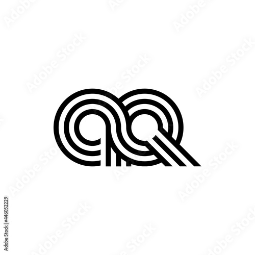 Letter AQ logo creative modern monogram, many lines smooth geometric logo initials