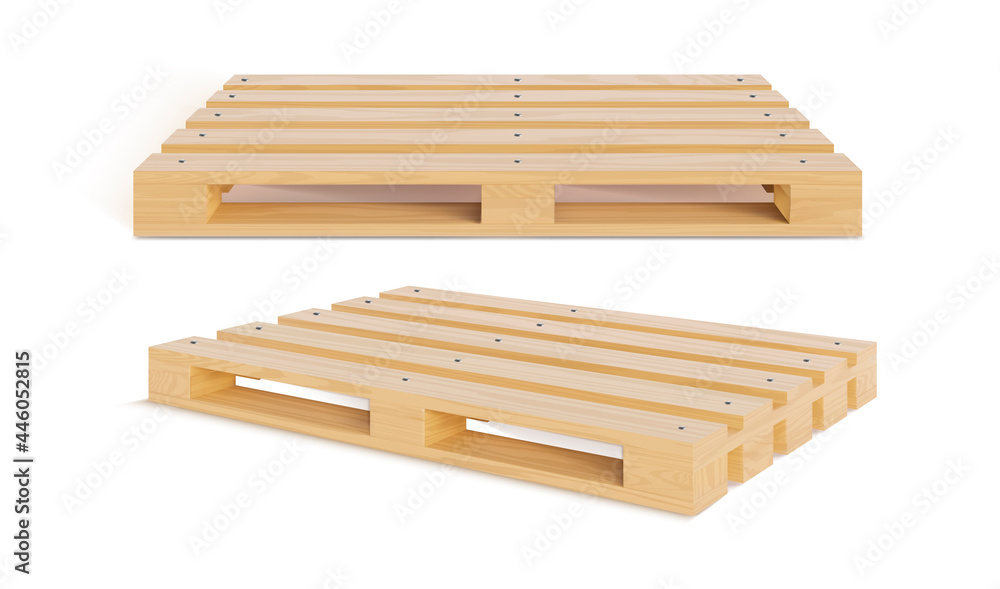 Realistic Detailed 3d Wooden Pallet Set. Vector Realistic Detailed 3d Wooden Pallet Set. Vector