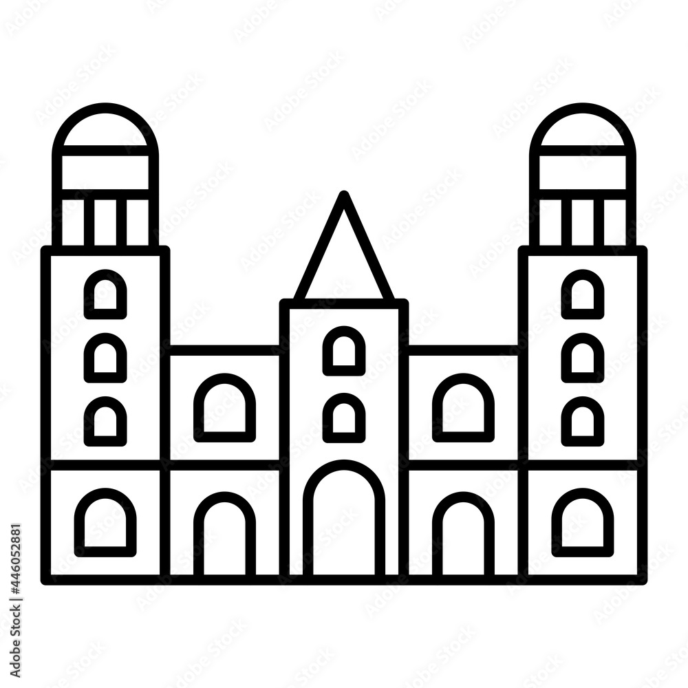 Vector Morelia Cathedral Outline Icon Design