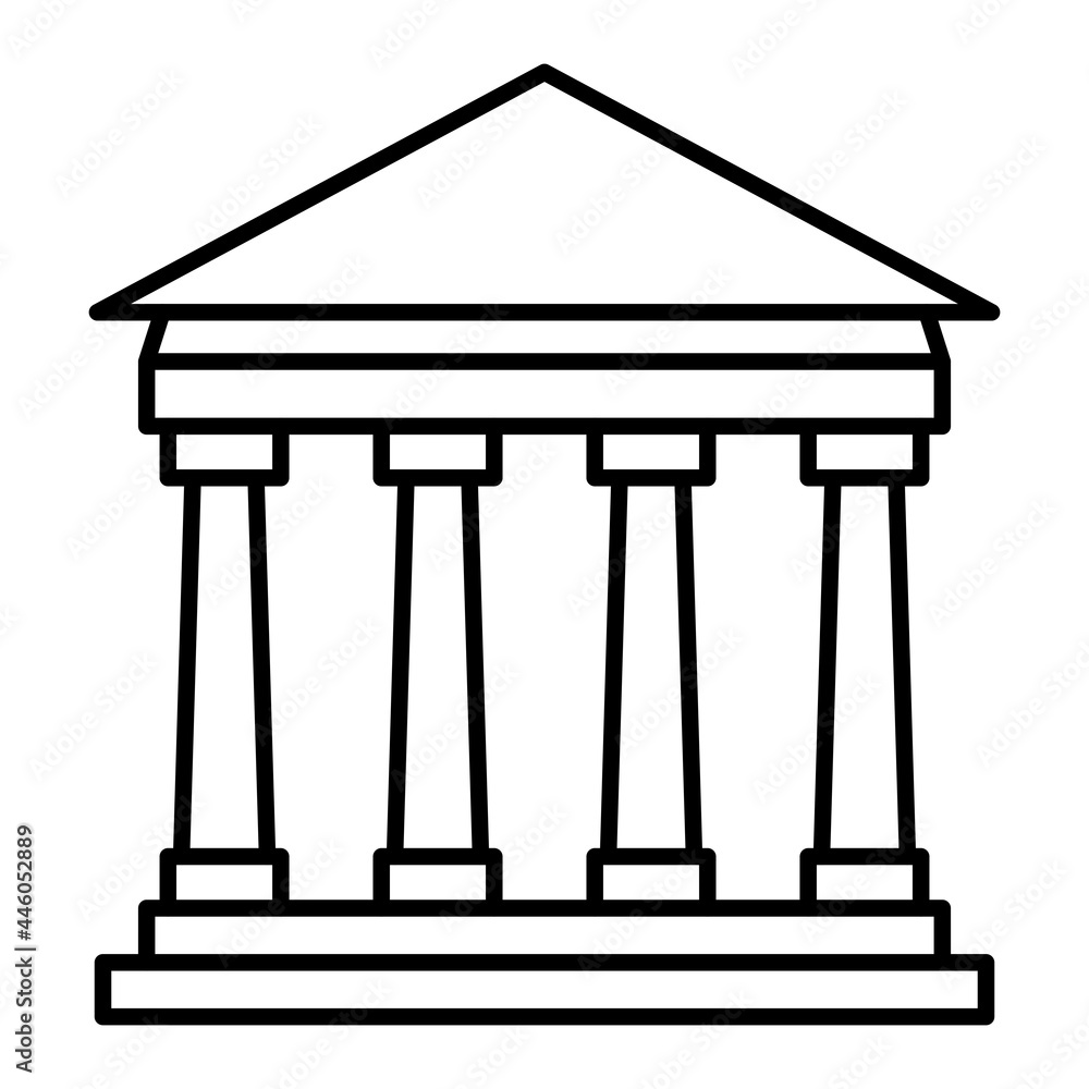 Vector Parthenon Outline Icon Design Vector Parthenon Outline Icon Design