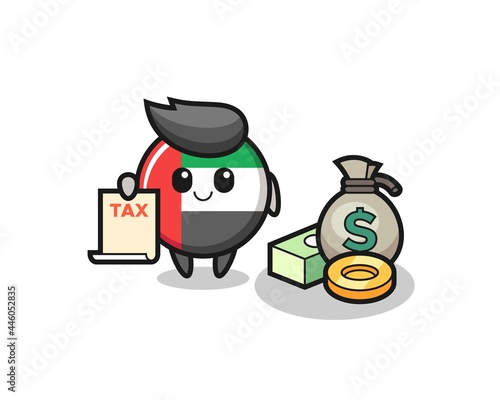 Character cartoon of uae flag badge as a accountant