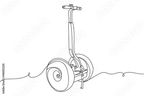 Continuous one line of alternative transport vehicle in silhouette on a white background. Linear stylized.Minimalist.