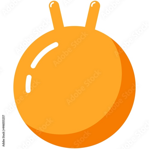Ball for fitness training cartoon isolated vector on white