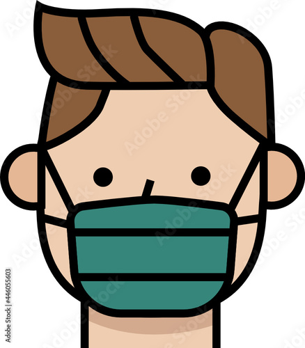Face mask icon. Covid concept icon style 