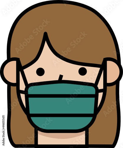 Face mask icon. Covid concept icon style 