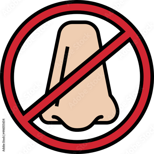Loss of smell icon. Covid concept icon style 