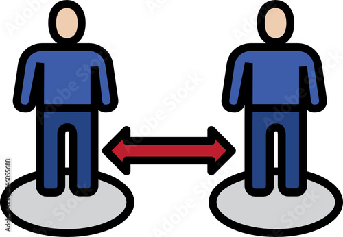 social distancing icon. Covid concept icon style 