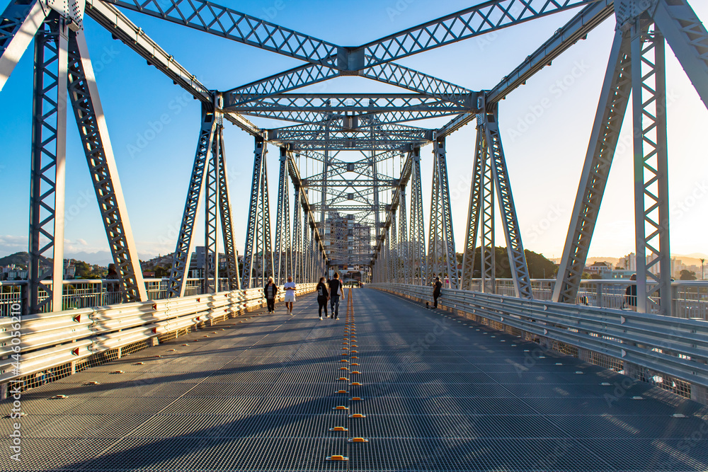 bridge over the river thames of Florianópolis Island and Hercílio Luz Bridge, Santa Catarina, Brazil, florianopolis
