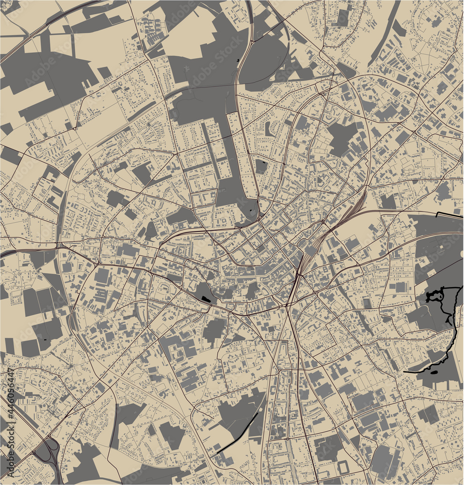 Obraz premium map of the city of Monchengladbach, Germany