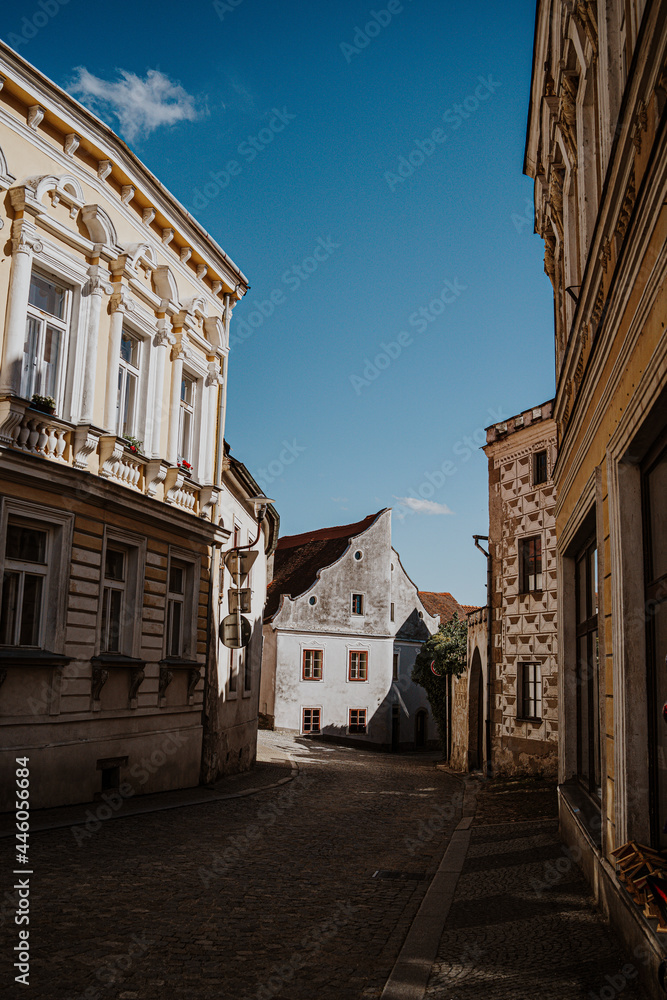 old street in the Slavonice town