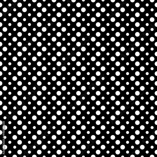 Circles seamless pattern. Dots ornament. Circle shapes backdrop. Polka dot motif. Rounds background. Dotted wallpaper. Digital paper, abstract vector, textile print, web design.
