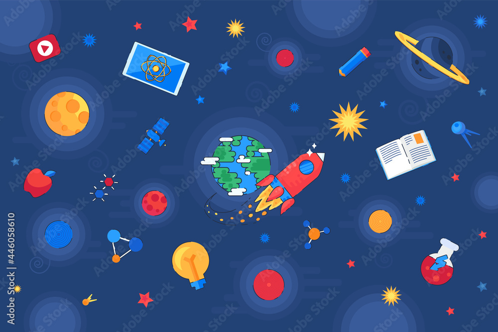 Obraz premium Knowledge and education universe galaxy vector