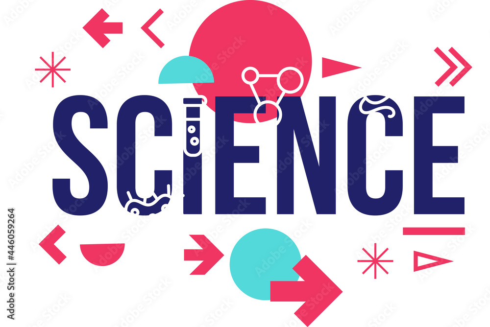 Science and research vector stylish art banner Science and research vector stylish art banner