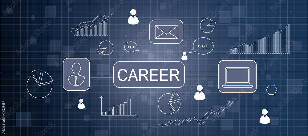 Creative career chart sketch on blue wallpaper. Training, growth and success concept. 3D Rendering. Creative career chart sketch on blue wallpaper. Training, growth and success concept. 3D Rendering.