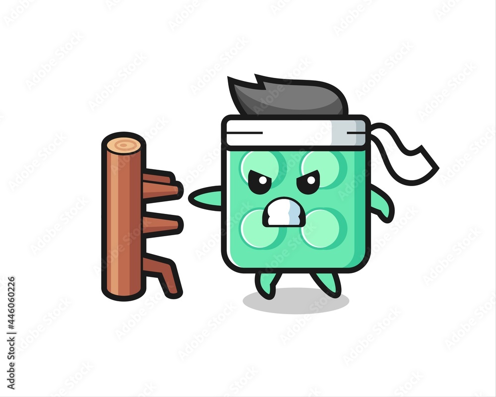 brick toy cartoon illustration as a karate fighter brick toy cartoon illustration as a karate fighter