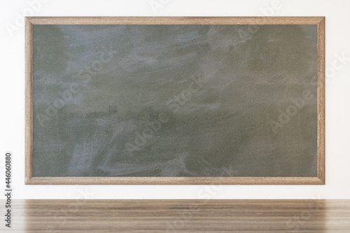 Empty chalkboard frame. Education and mockup concept. 3D Rendering.