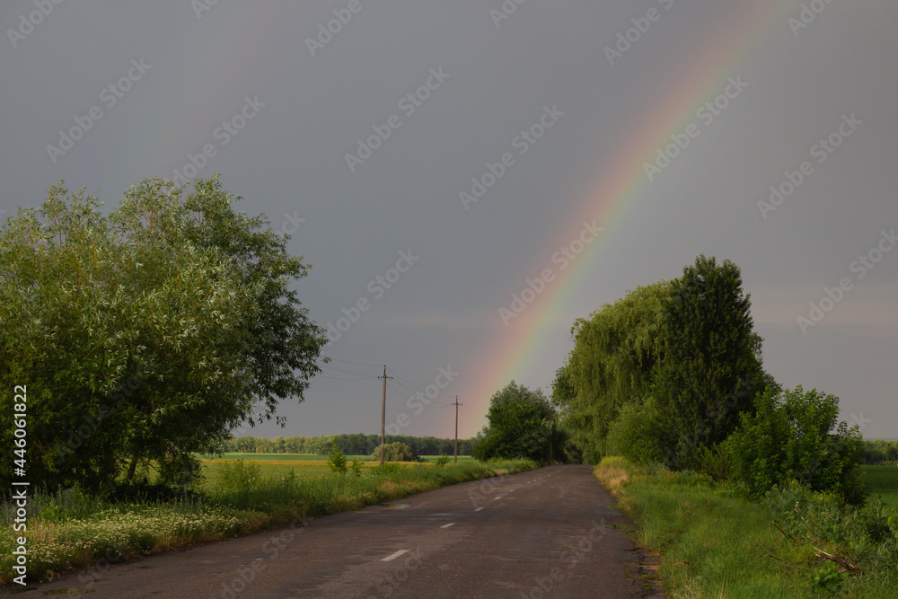 Rainbow over the road