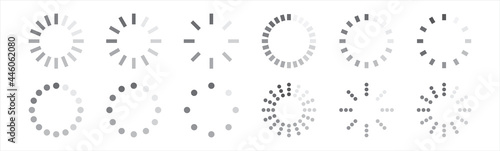 Set of vector loading icons. loading bar progress icon. Download progress. Collection Loading status. Vector illustration.