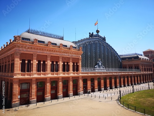 Old traditional building of Atocha train station in Madrid