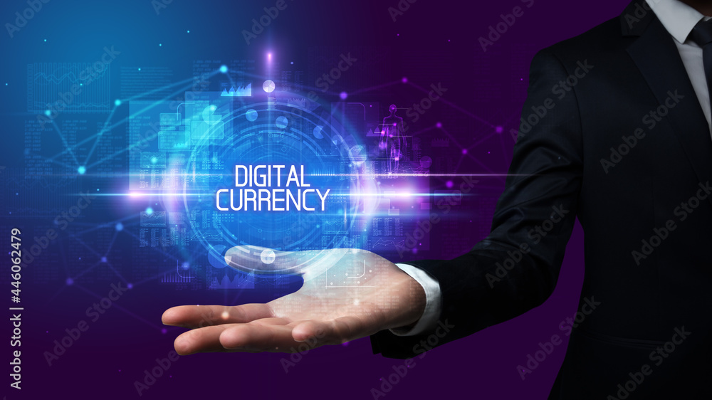 Man hand holding digital technology concept Man hand holding digital technology concept