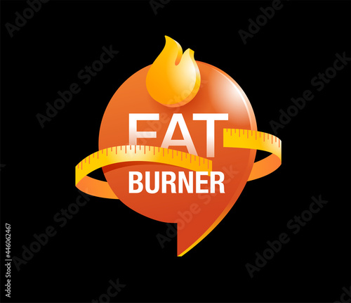 Fat burner icon - food supplement for weight lose