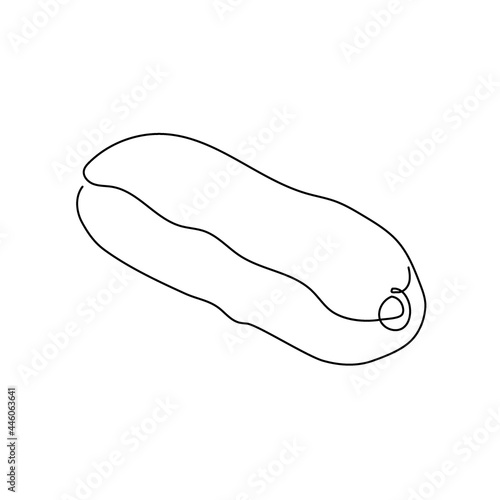 Eclair one line art. Continuous line drawing of cake, brewing cake.