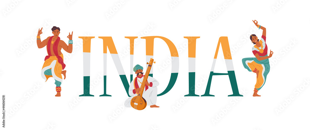 Welcome to Indian Vector Banner With Indian Characters Dancers And Musician In Traditional Outfit. 
